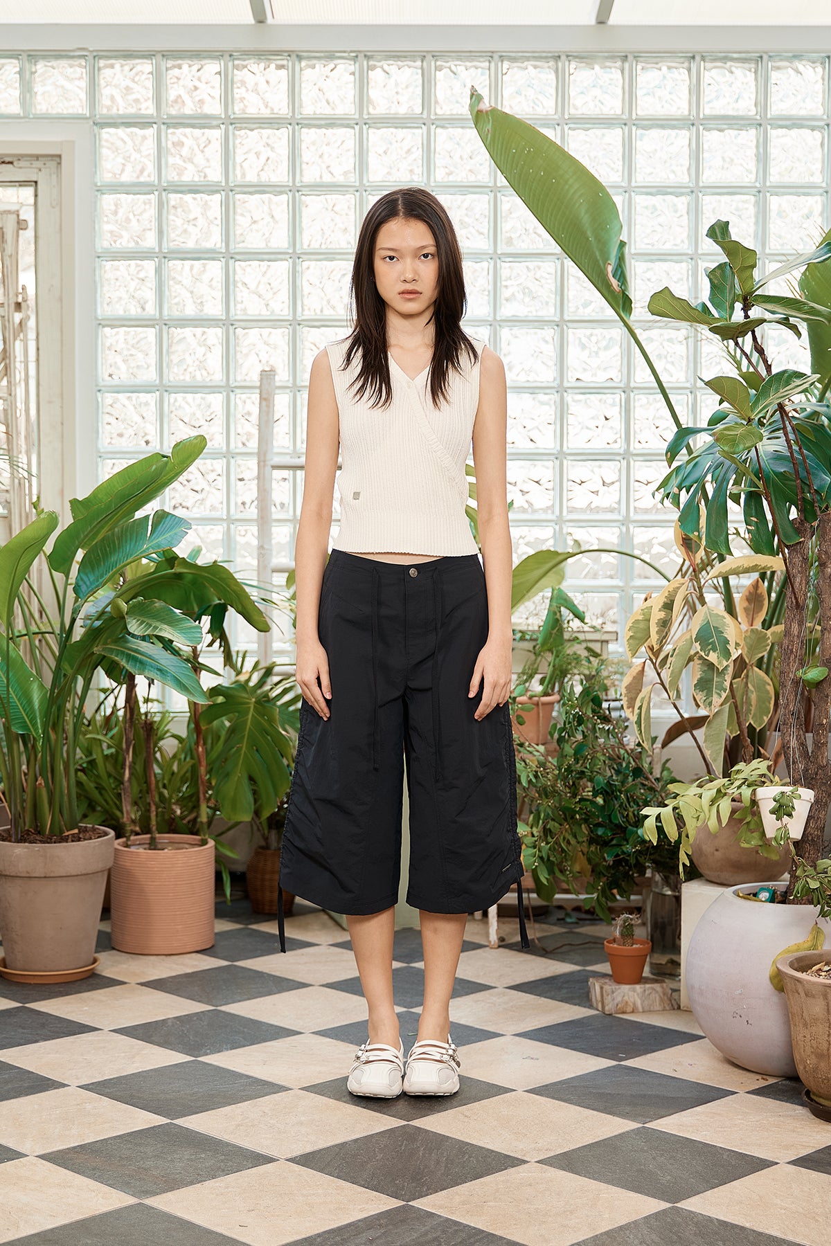 Matin Kim - Nylon String Half Pants (Black) product image 12 | TRAB K-Fashion Australia
