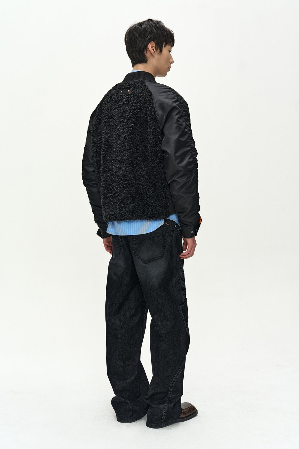 Andersson Bell - Fur Nylon Raglan Bomber Jacket (black) (Black) product image 4 | TRAB K-Fashion Australia