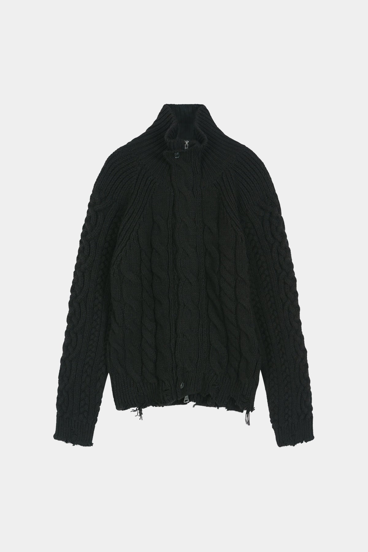 Andersson Bell - Fisherman Cable Zip-Up Sweater (Black) product image 8 | TRAB K-Fashion Australia