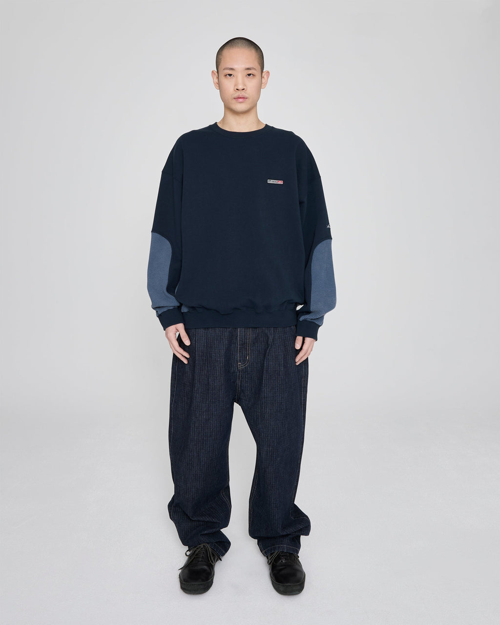 yeseyesee - Y.E.S Waffle Sweatshirt (Navy) product image 7 | TRAB K-Fashion Australia
