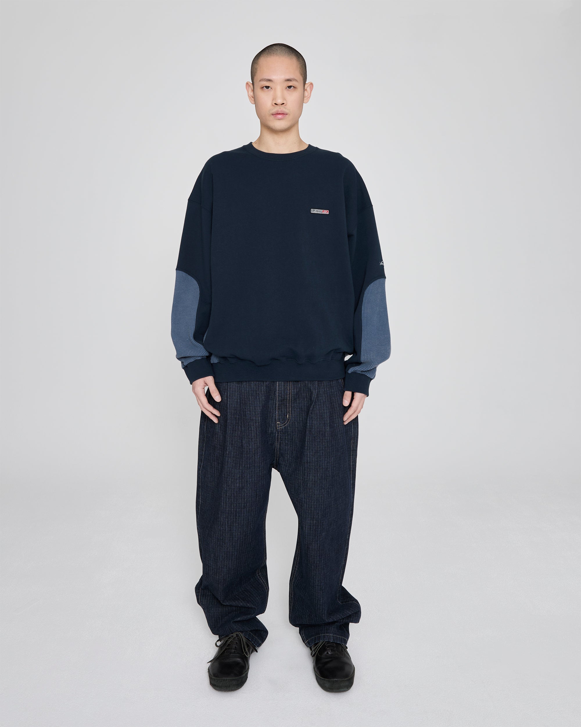 yeseyesee - Y.E.S Waffle Sweatshirt (Navy) product image 7 | TRAB K-Fashion Australia