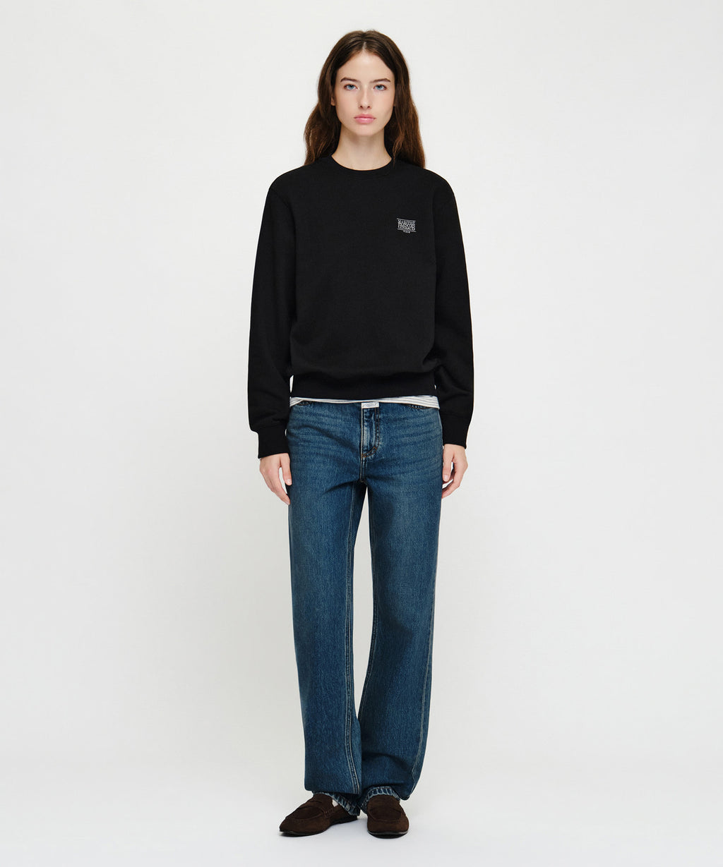 Marithe & Francois Girbaud - Small Classic Logo Oversized Sweatshirt (brushed) (Black) product image 4 | TRAB K-Fashion Australia