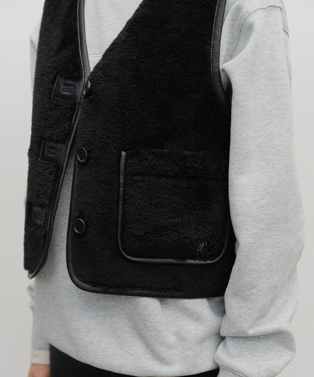 Marithe & Francois Girbaud - Faux Leather Mustang Crop Vest (Black) product image 4 | TRAB K-Fashion Australia