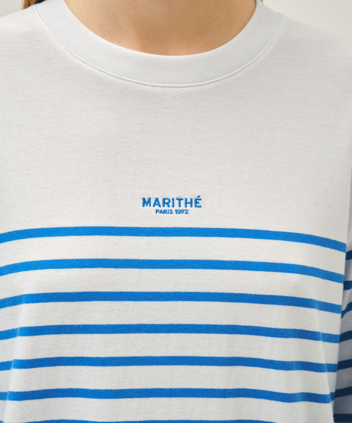 Marithe & Francois Girbaud - Block Stripe Long Sleeve Tee (Blue) product image 4 | TRAB K-Fashion Australia