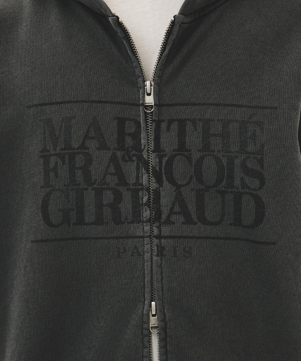 Marithe & Francois Girbaud - Classic Logo Dyeing Hoodie Zipup (Charcoal) product image 4 | TRAB K-Fashion Australia