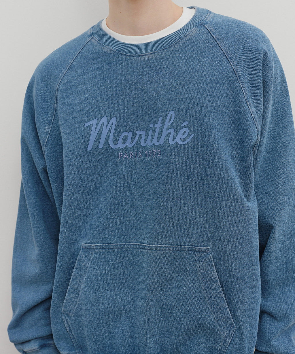 Marithe & Francois Girbaud - Garment Dyed Oversized Sweatshirt (Blue) product image 4 | TRAB K-Fashion Australia
