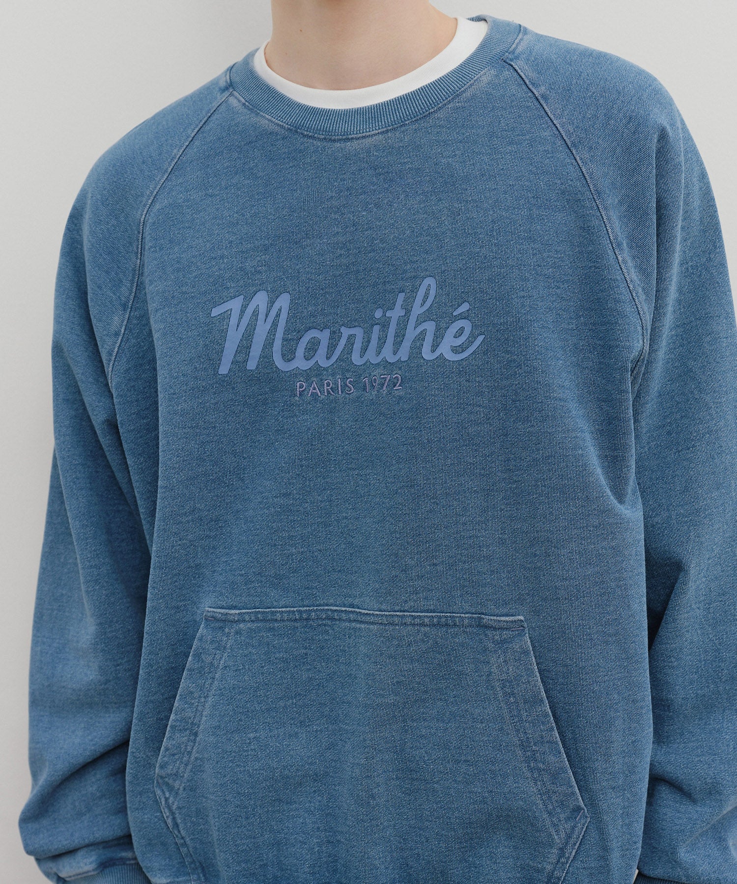 Marithe & Francois Girbaud - Garment Dyed Oversized Sweatshirt (Blue) product image 4 | TRAB K-Fashion Australia