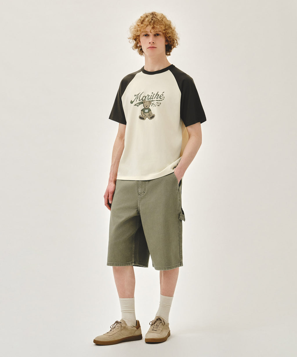 Marithe & Francois Girbaud - Bermuda Carpenter Denim Shorts (Gray Khaki) product image 4 | TRAB K-Fashion Australia