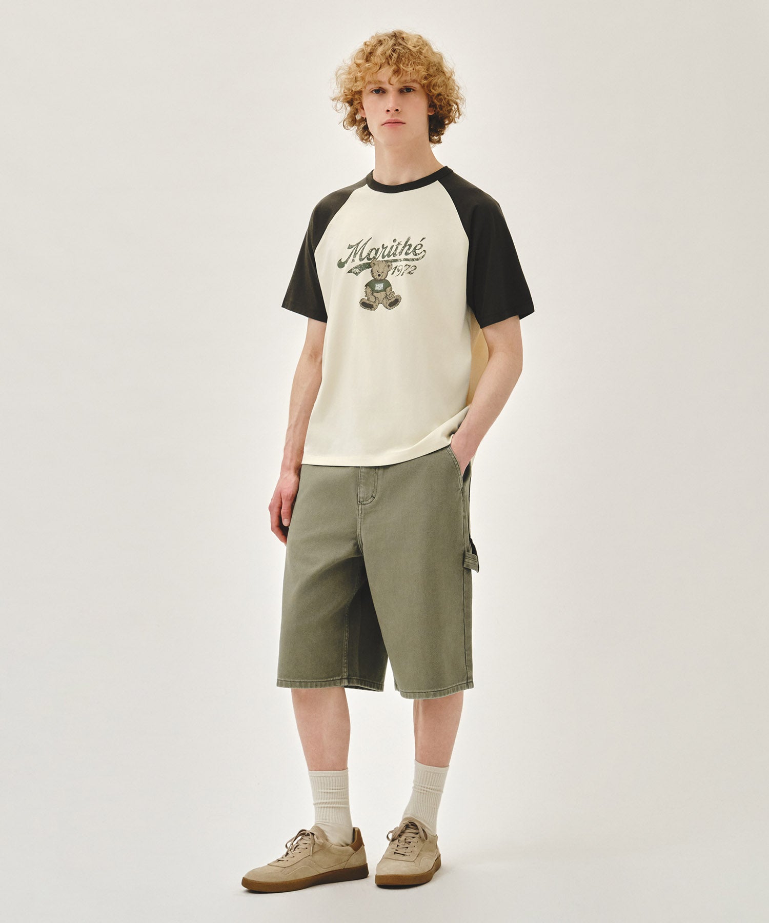 Marithe & Francois Girbaud - Bermuda Carpenter Denim Shorts (Gray Khaki) product image 4 | TRAB K-Fashion Australia