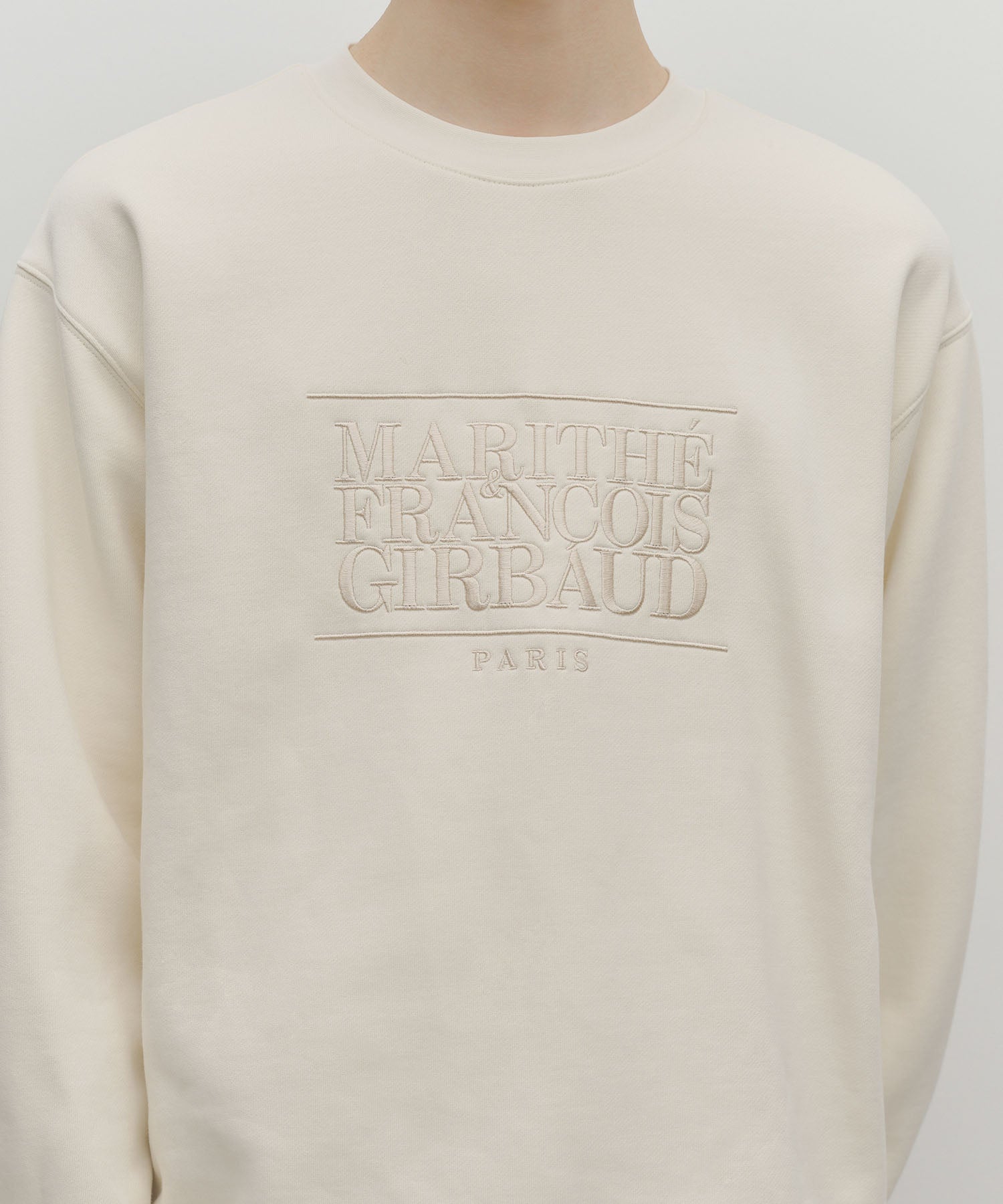 Marithe & Francois Girbaud - Classic Logo Embroidery Sweatshirt (brushed) (Cream) product image 4 | TRAB K-Fashion Australia