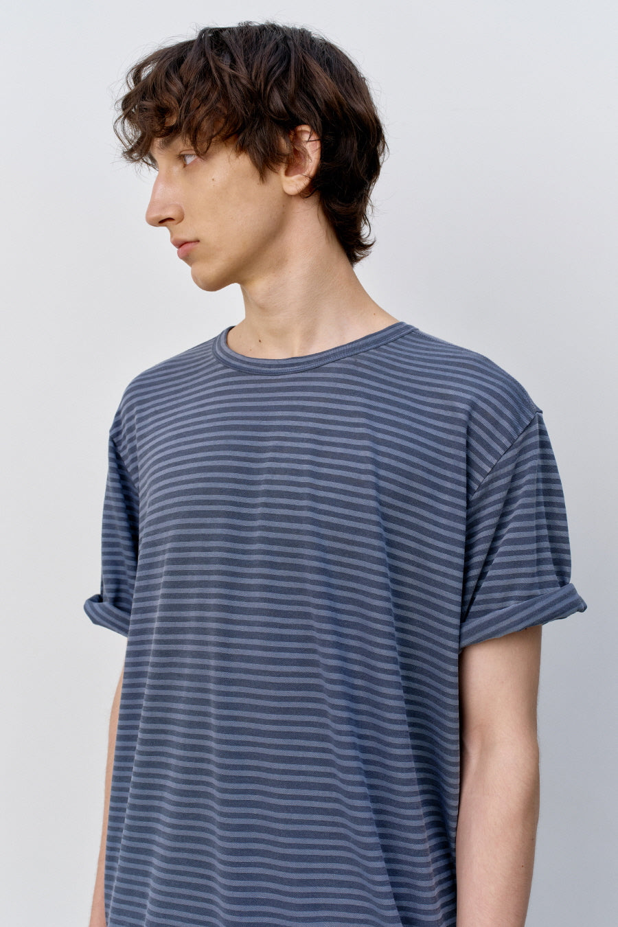 Insilence - Striped Dyed T-shirt (Ash Blue) product image 2 | TRAB K-Fashion Australia