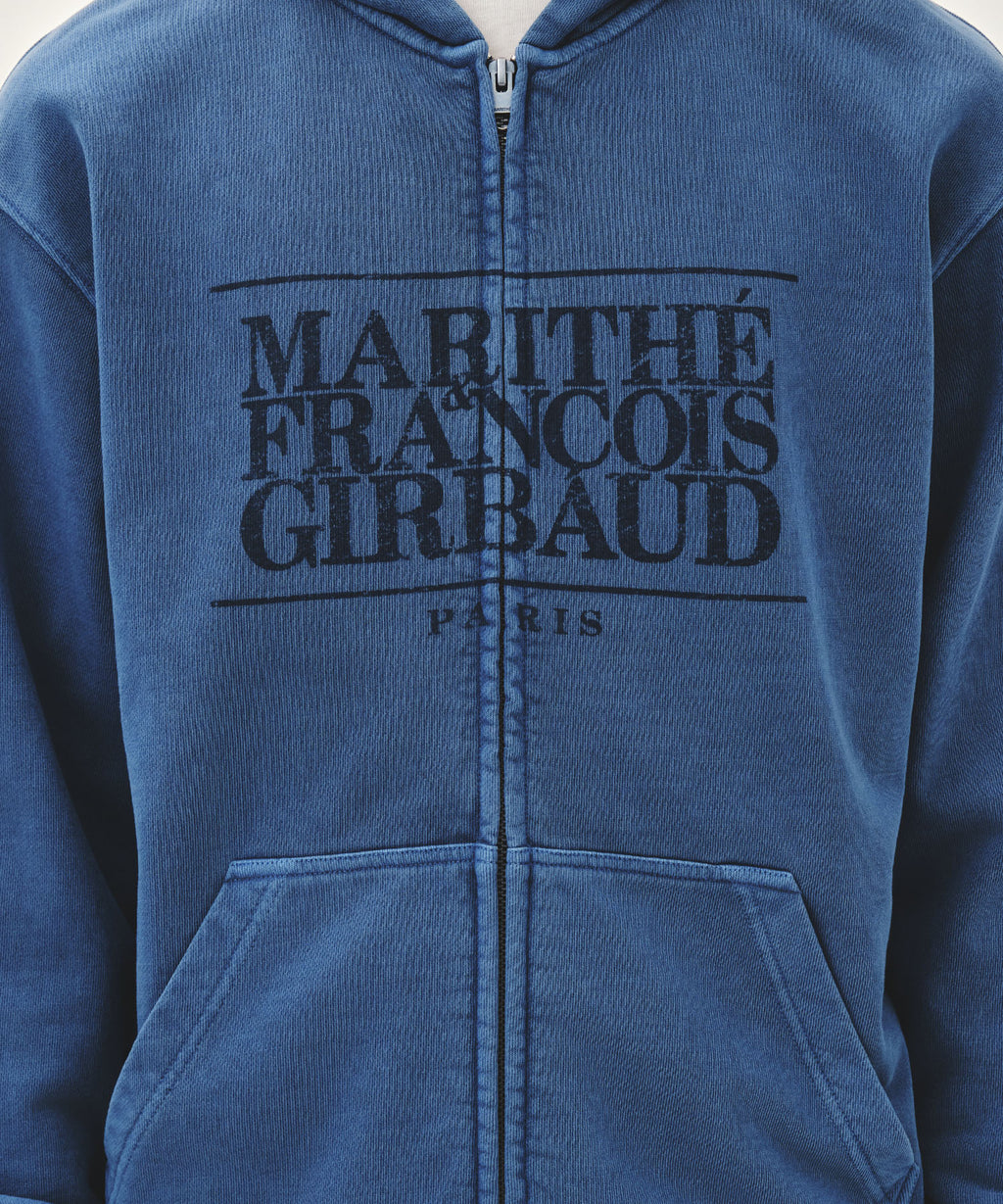 Marithe & Francois Girbaud - Classic Logo Dyeing Hoodie Zipup (Blue) product image 4 | TRAB K-Fashion Australia