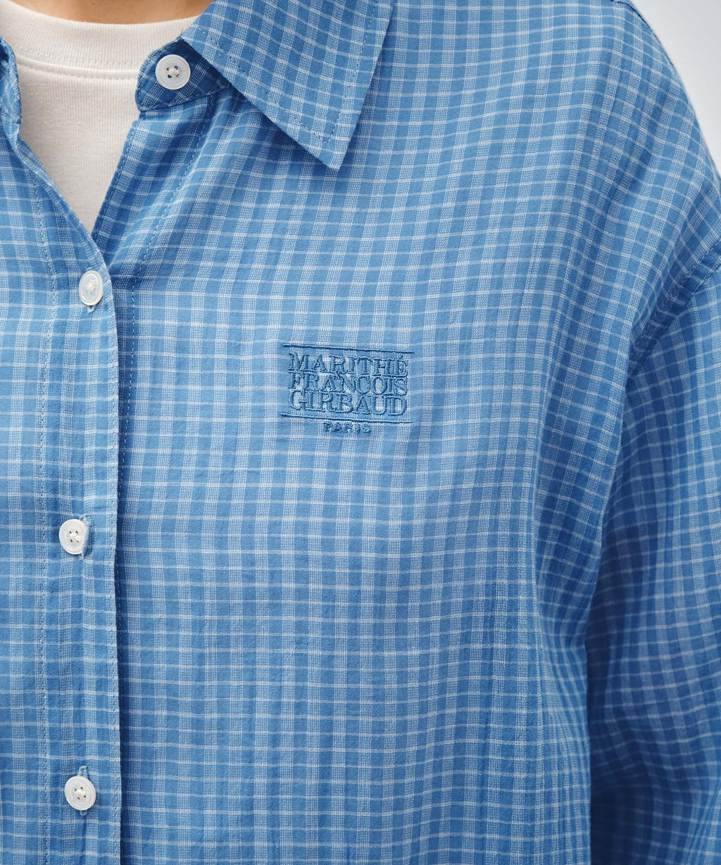 Marithe & Francois Girbaud - Pattern Sheer Shirt (Blue) product image 4 | TRAB K-Fashion Australia