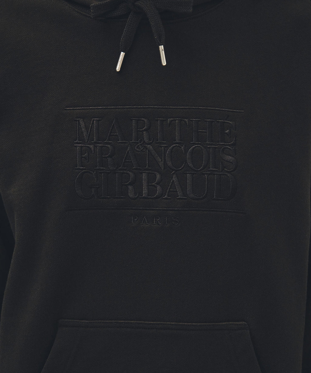 Marithe & Francois Girbaud - Classic Logo Embroidery Hoodie (Black Black) product image 4 | TRAB K-Fashion Australia