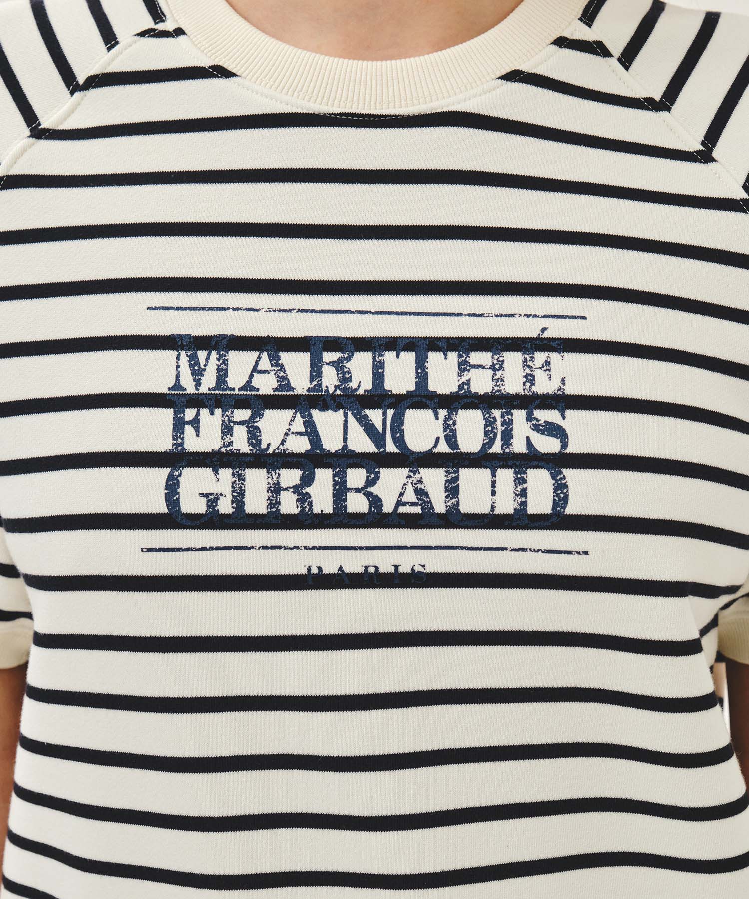 Marithe & Francois Girbaud - Vintage Classic Logo Half Sweatshirt (Ivory) product image 4 | TRAB K-Fashion Australia