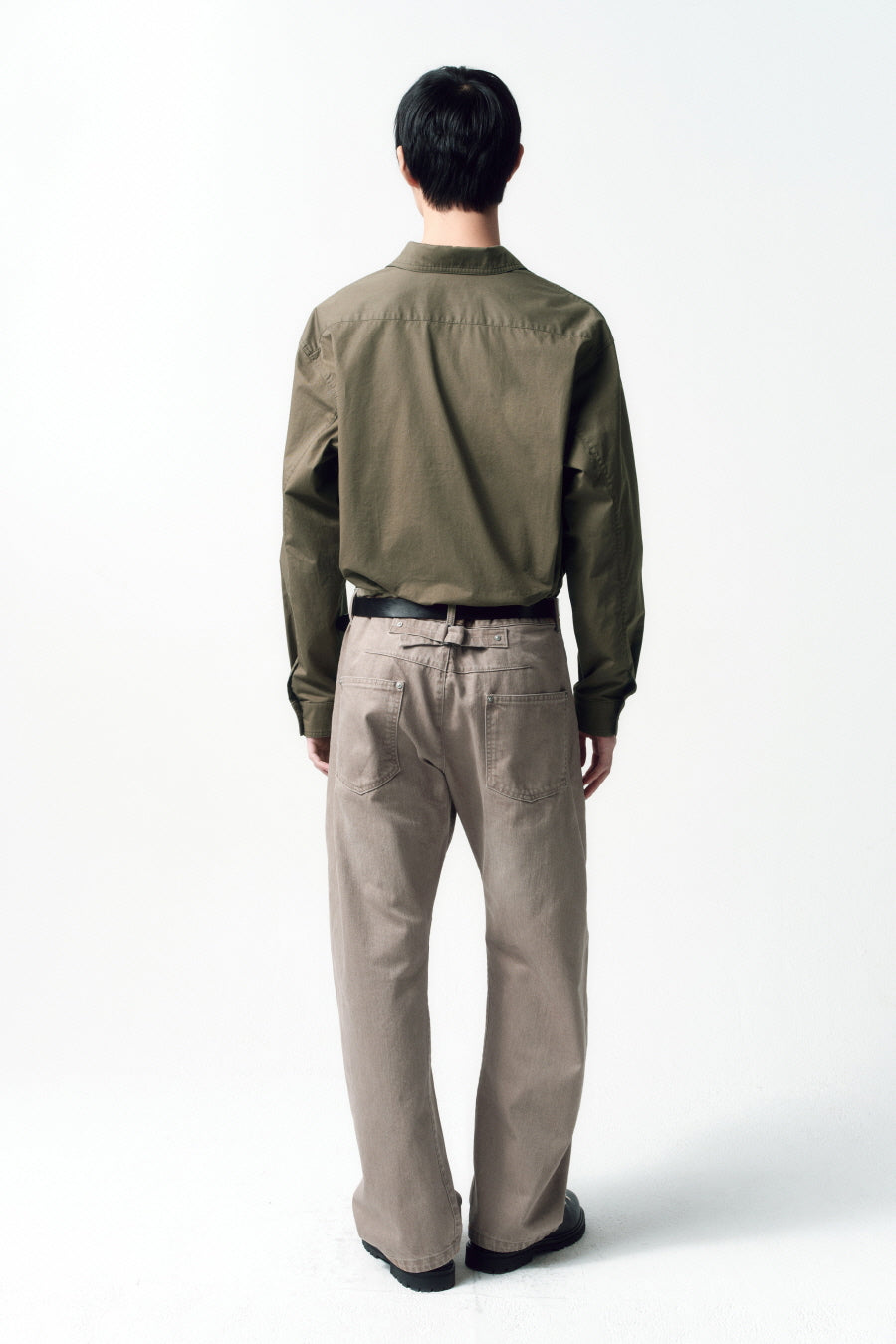 Insilence - Washed Cotton CPO Shirt (Washed Olive) product image 5 | TRAB K-Fashion Australia