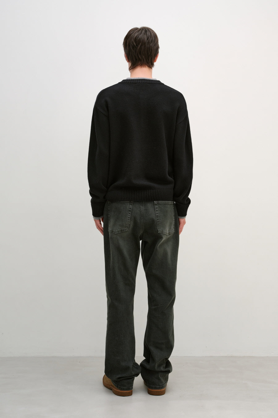 Insilence - Double-layered Henley Neck Knit (Black) product image 4 | TRAB K-Fashion Australia