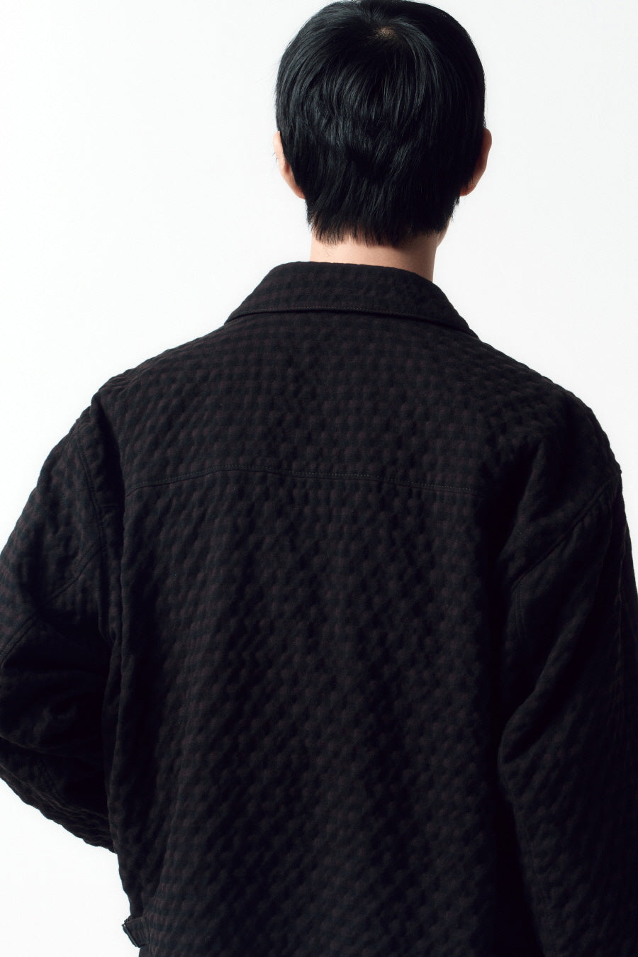 Insilence - Wrinkle Check Zip-up Jacket (Brown) product image 4 | TRAB K-Fashion Australia