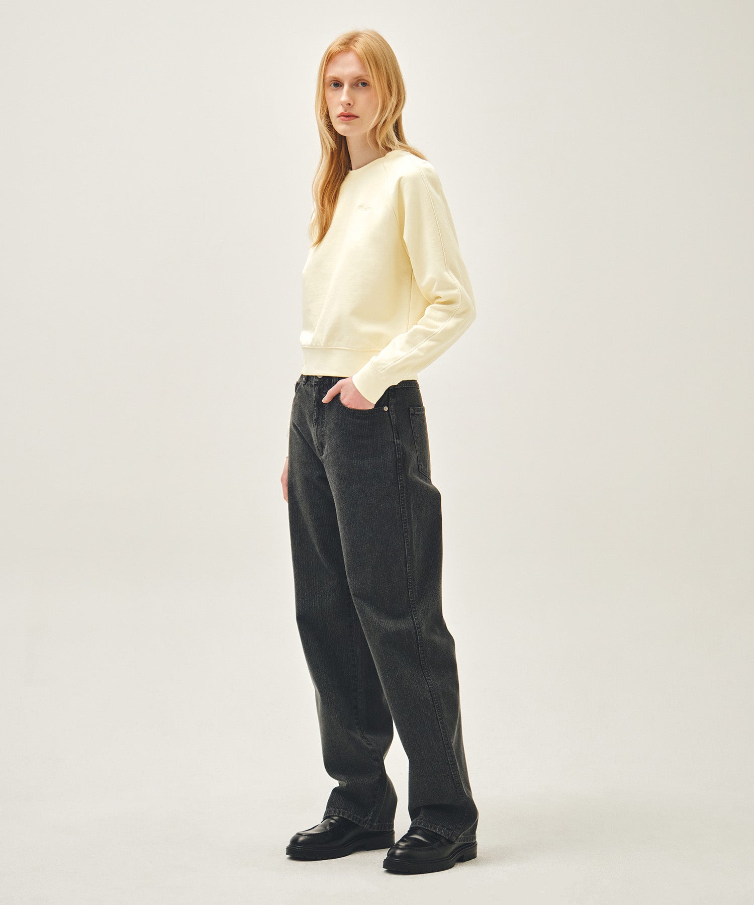 Marithe & Francois Girbaud - High Straight Stripe Denim Pants (Black) product image 4 | TRAB K-Fashion Australia