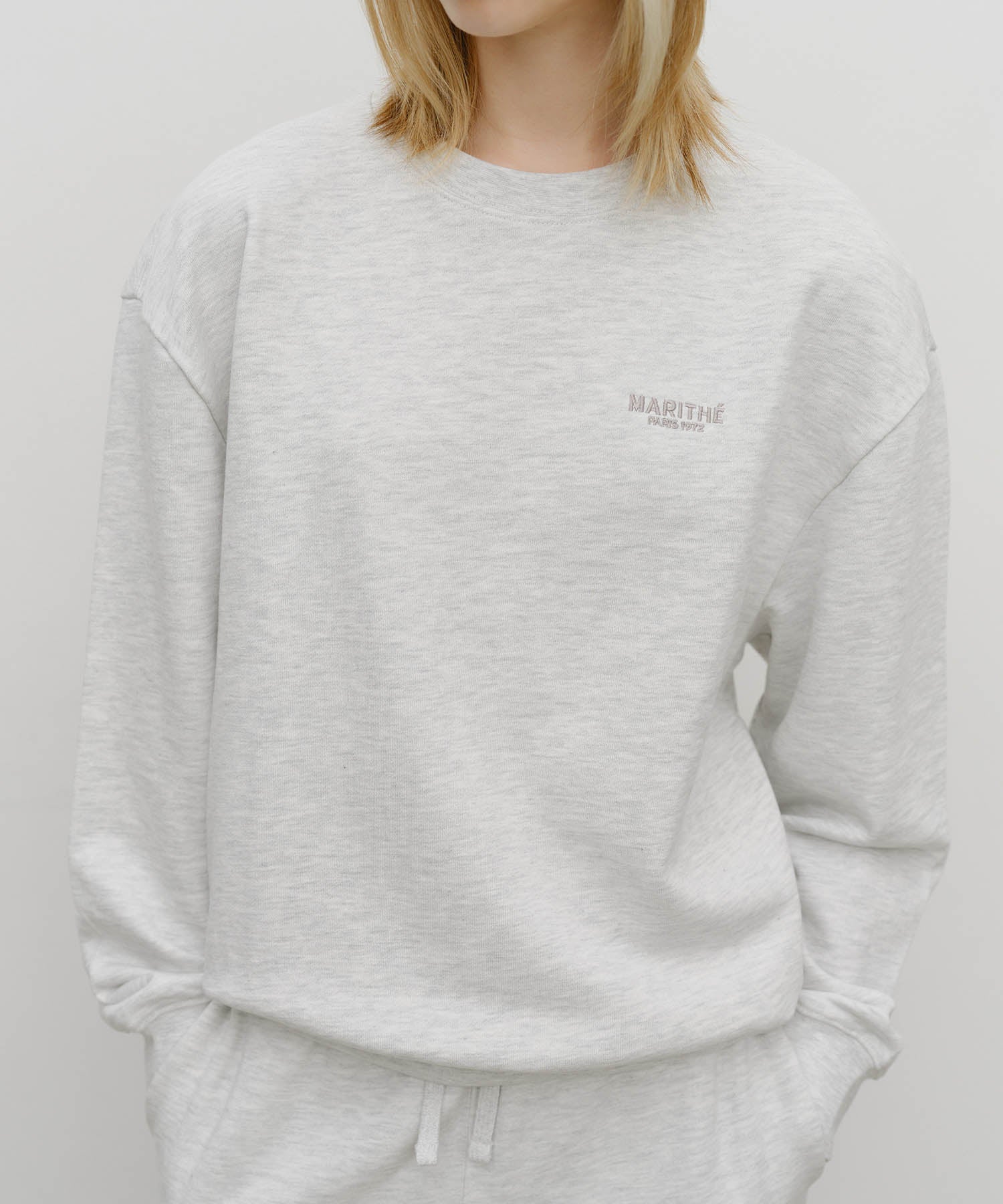 Marithe & Francois Girbaud - Regular Logo Sweat Set-up (Light Heather Gray) product image 4 | TRAB K-Fashion Australia