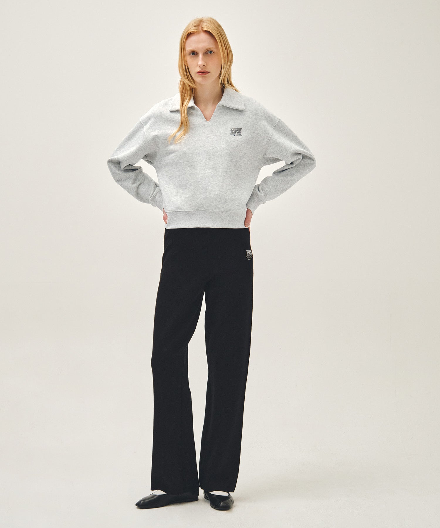 Marithe & Francois Girbaud - Doodle Classic Logo Collar Sweatshirt (Light Heather Gray) product image 4 | TRAB K-Fashion Australia