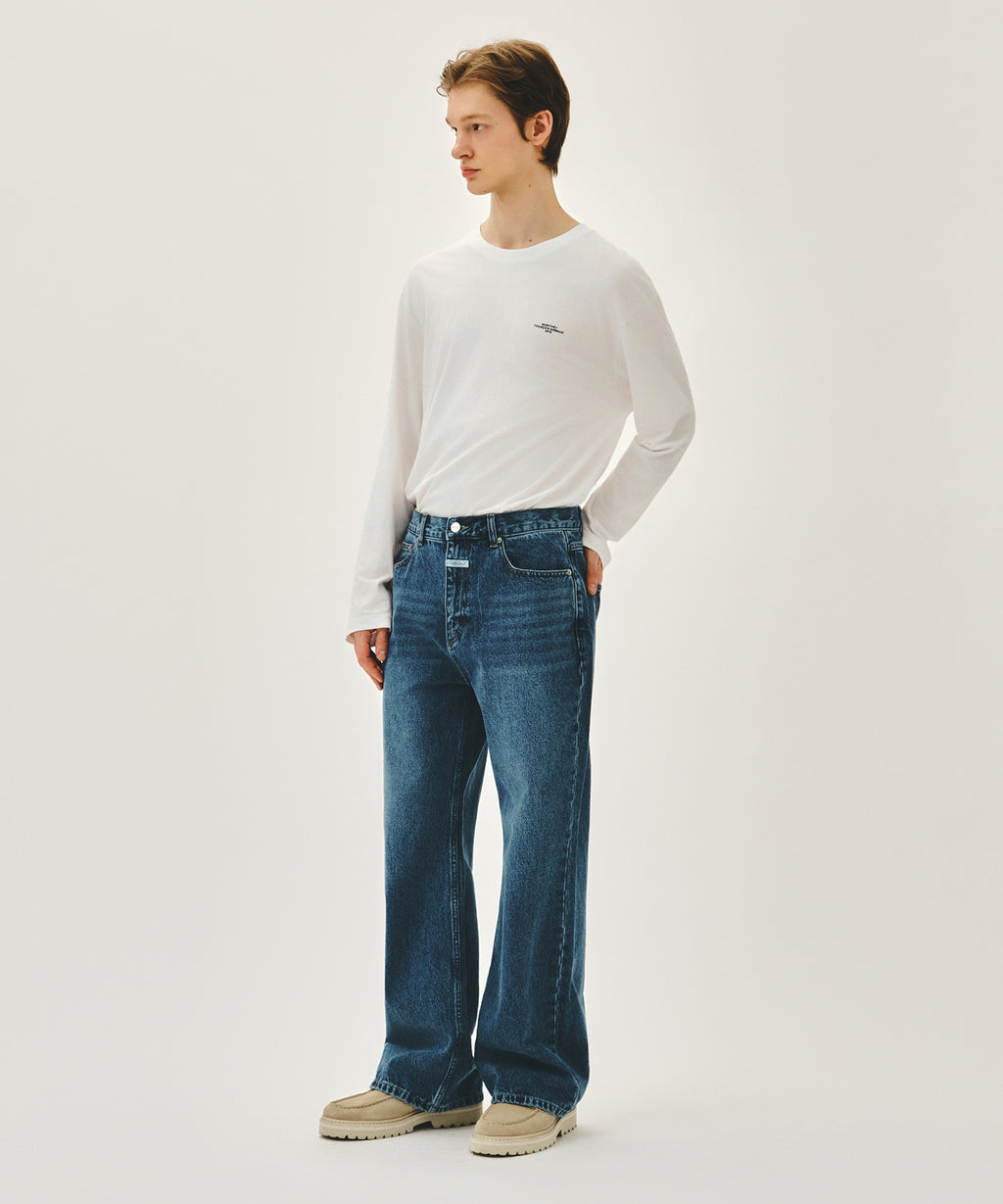 Marithe & Francois Girbaud - Relaxed Fit Boots-cut Denim Pants (Blue) product image 4 | TRAB K-Fashion Australia