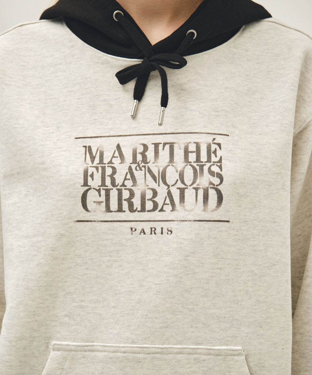 Marithe & Francois Girbaud - Shadow Classic Logo Color Block Hoodie (Oatmeal) product image 4 | TRAB K-Fashion Australia