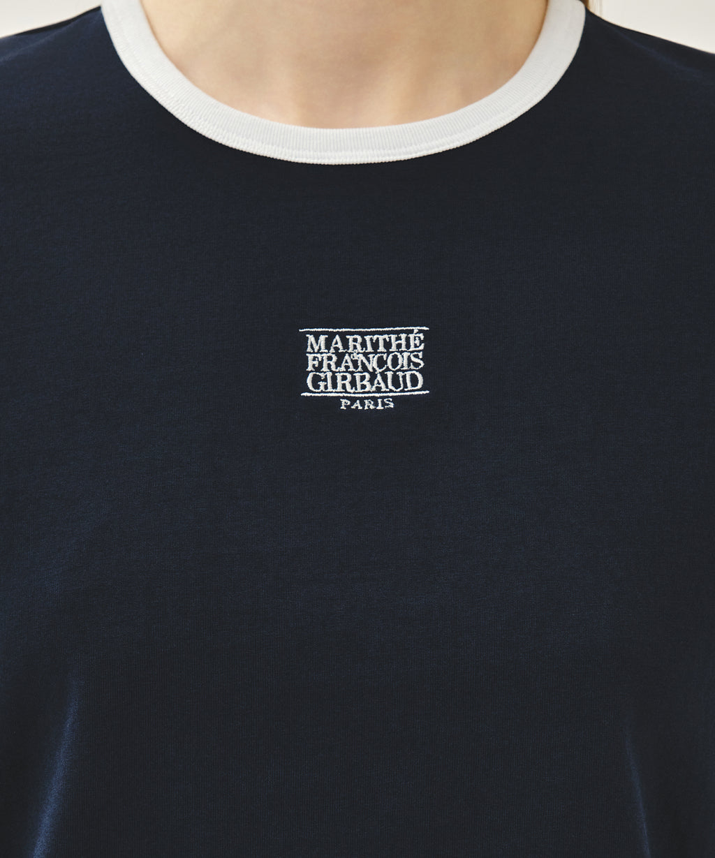Marithe & Francois Girbaud - [Pre-order – Ships 19 Jun] Classic Logo Ringer Tee (Navy) product image 4 | TRAB K-Fashion Australia