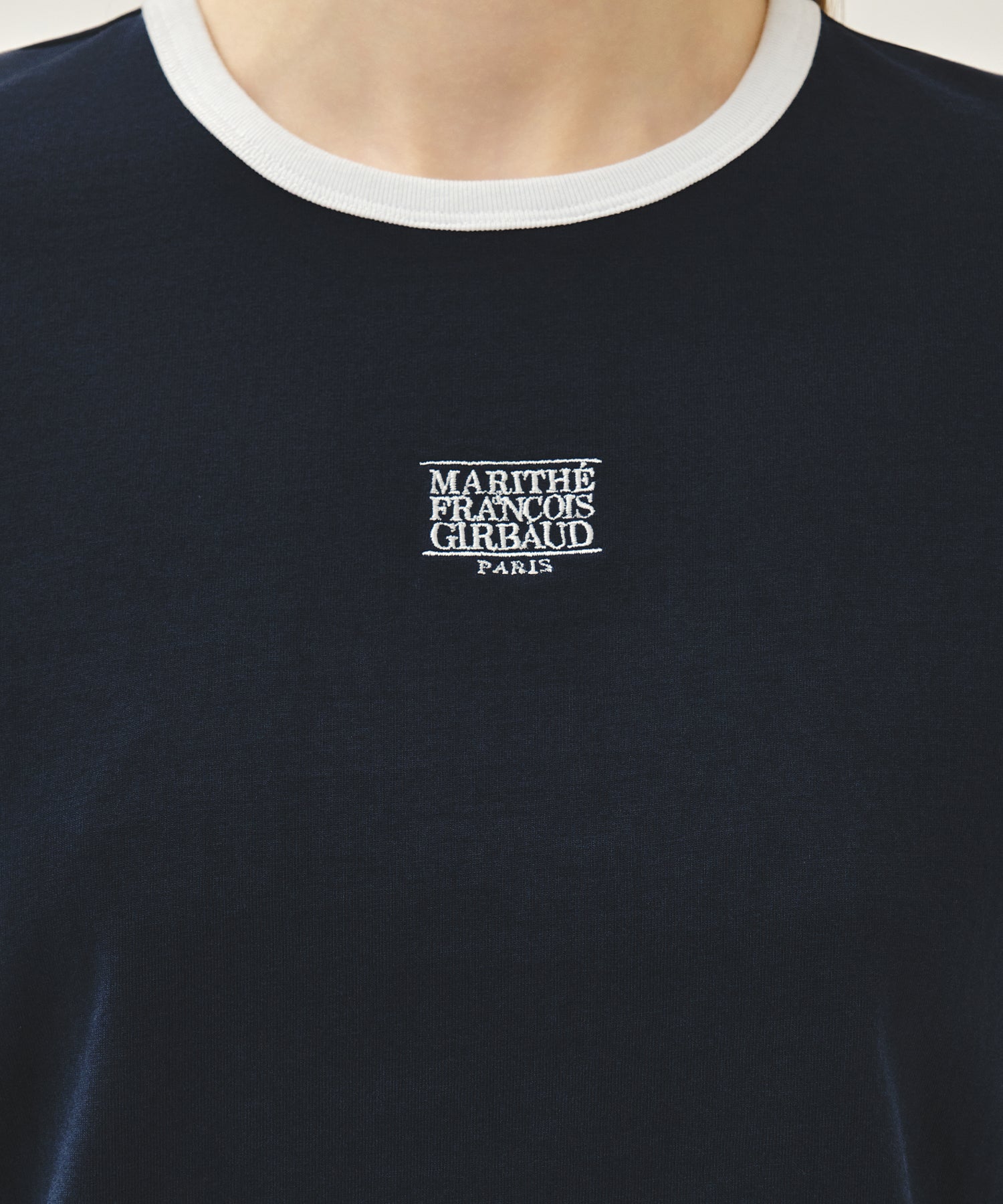 Marithe & Francois Girbaud - [Pre-order – Ships 19 Jun] Classic Logo Ringer Tee (Navy) product image 4 | TRAB K-Fashion Australia
