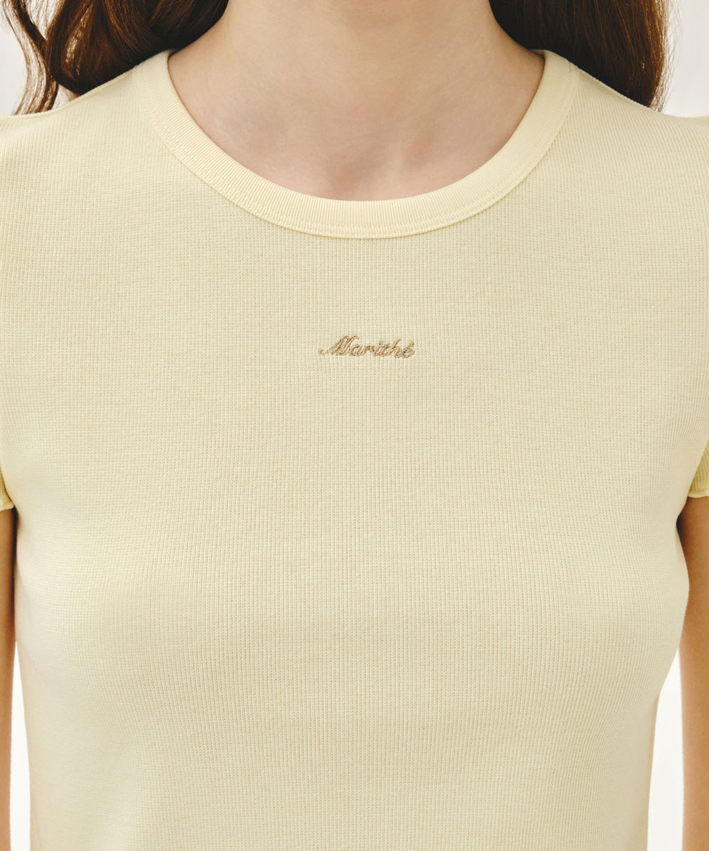 Marithe & Francois Girbaud - Rib Point Tee (Butter) product image 4 | TRAB K-Fashion Australia