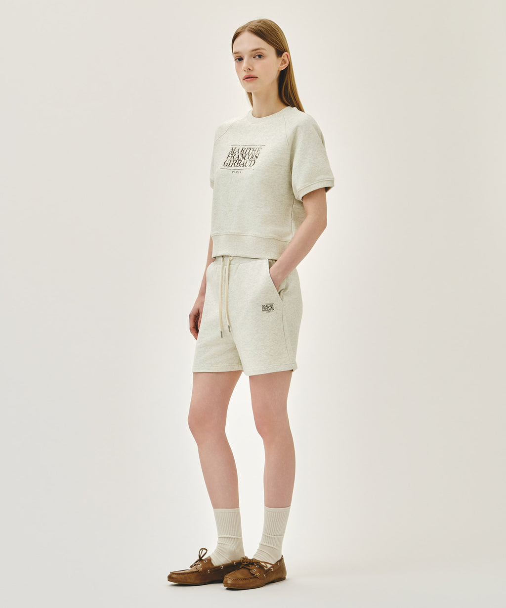 Marithe & Francois Girbaud - Vintage Classic Logo Sweat Shorts (Oatmeal) product image 4 | TRAB K-Fashion Australia