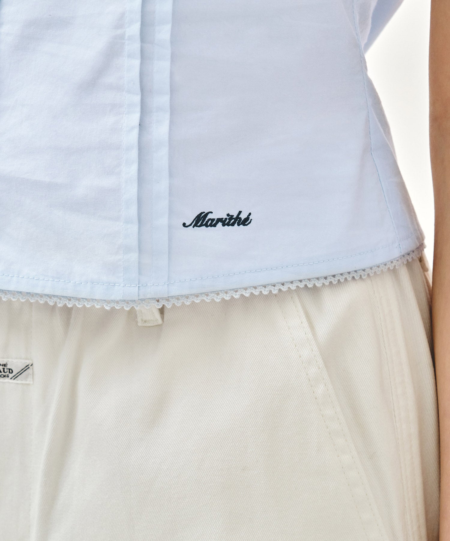 Marithe & Francois Girbaud - Cap Sleeve Ribbon Blouse (Sky Blue) product image 5 | TRAB K-Fashion Australia