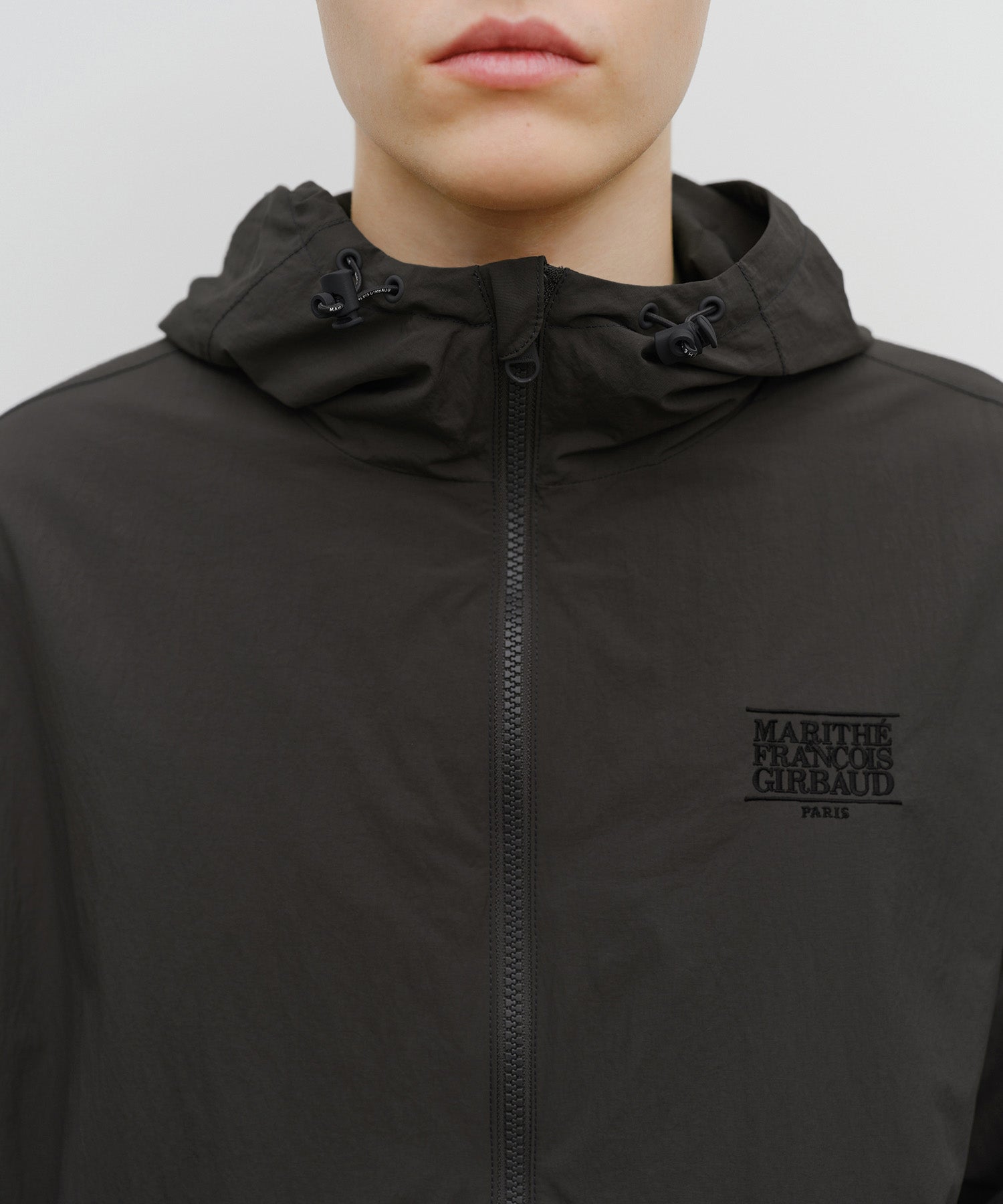 Marithe & Francois Girbaud - Classic Logo Over Fit Hooded Windbreaker (Charcoal) product image 4 | TRAB K-Fashion Australia