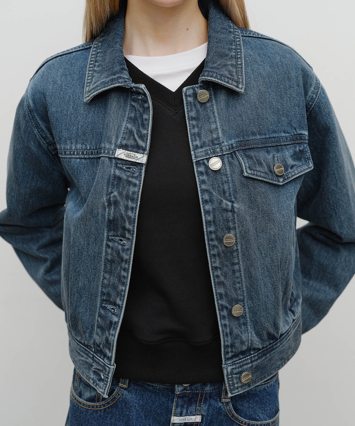 Marithe & Francois Girbaud - Denim Tuck Detail Jacket (Light Blue) product image 4 | TRAB K-Fashion Australia