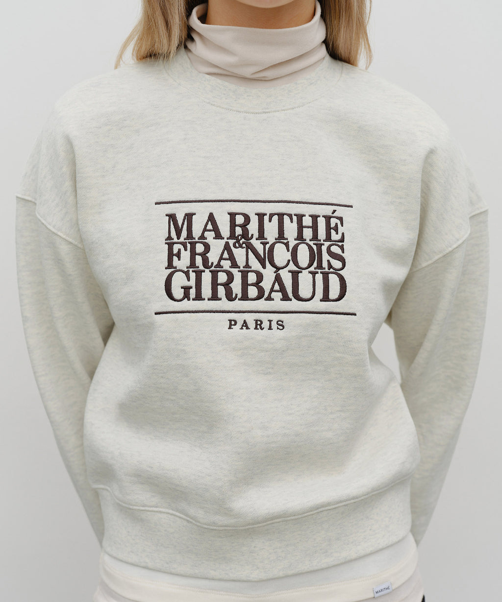 Marithe & Francois Girbaud - Classic Logo Crop Sweatshirt (Oatmeal) product image 4 | TRAB K-Fashion Australia