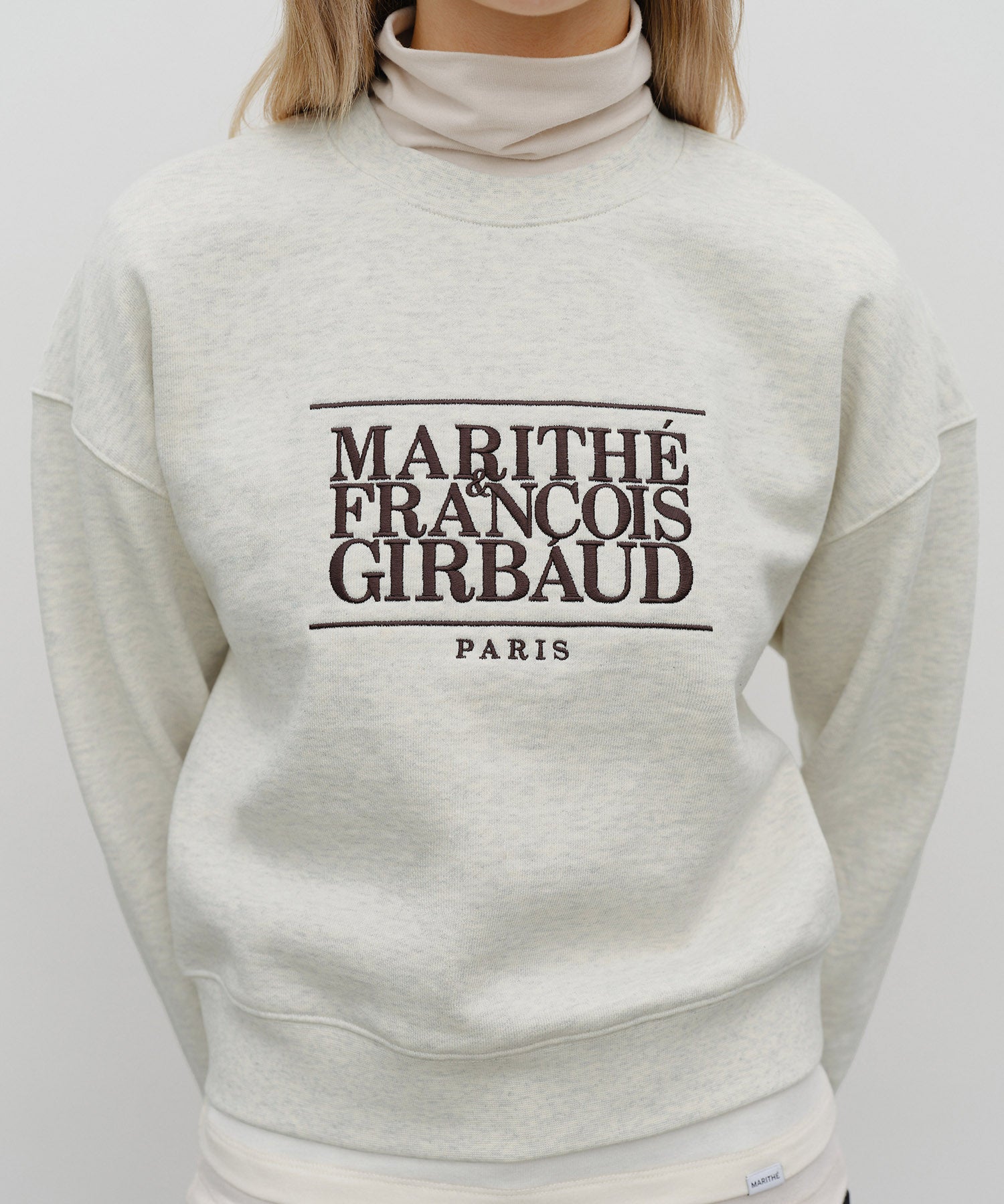 Marithe & Francois Girbaud - Classic Logo Crop Sweatshirt (Oatmeal) product image 4 | TRAB K-Fashion Australia