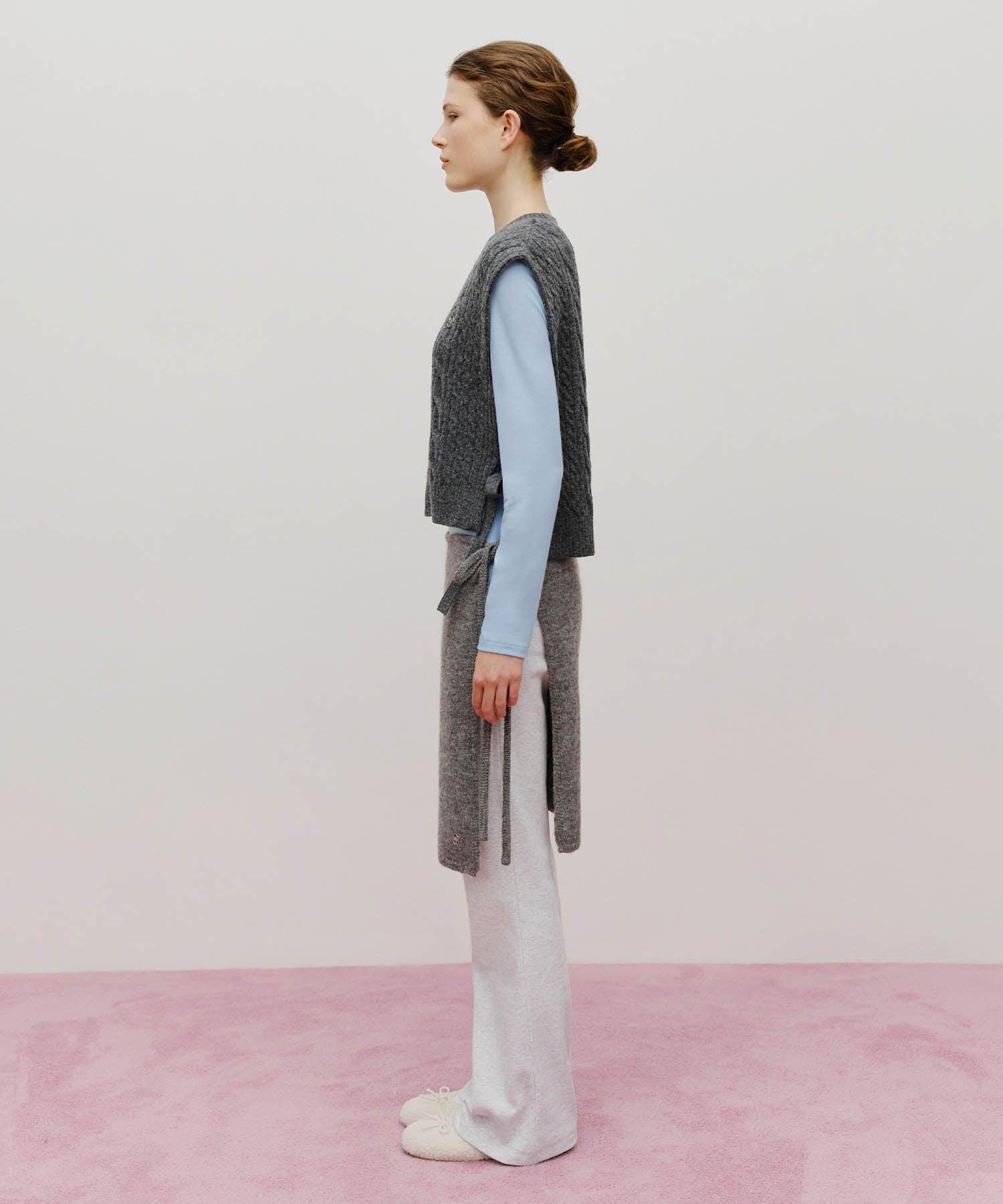 Marithe & Francois Girbaud - Knit Layered Skirt (Melange Gray) product image 4 | TRAB K-Fashion Australia