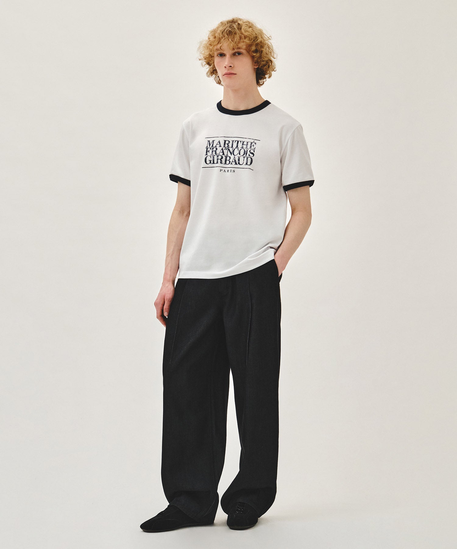 Marithe & Francois Girbaud - Wide Fit Tuck Denim Pants (Black) product image 4 | TRAB K-Fashion Australia