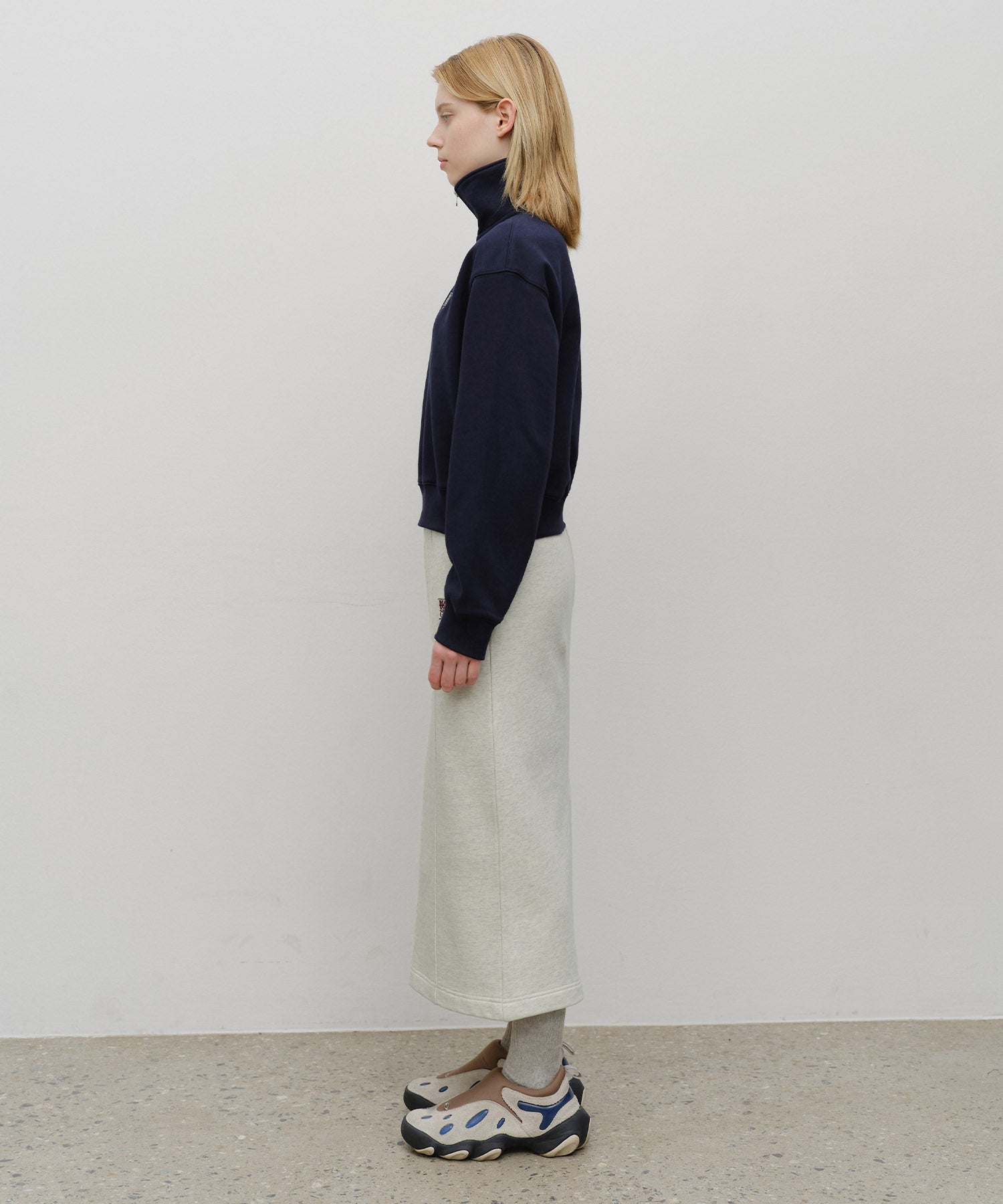 Marithe & Francois Girbaud - Embroidery Classic Logo Sweat Skirt (Oatmeal) product image 4 | TRAB K-Fashion Australia