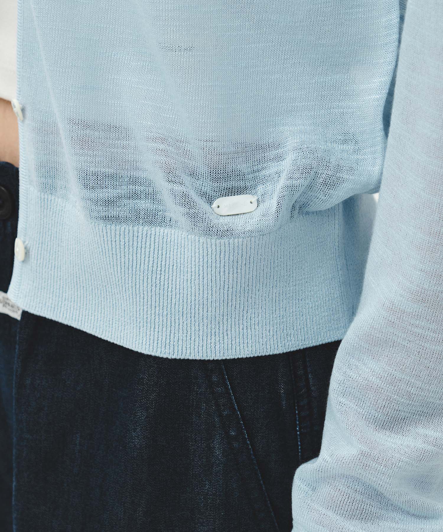 Marithe & Francois Girbaud - Sheer Knit Cardigan (Sky Blue) product image 4 | TRAB K-Fashion Australia