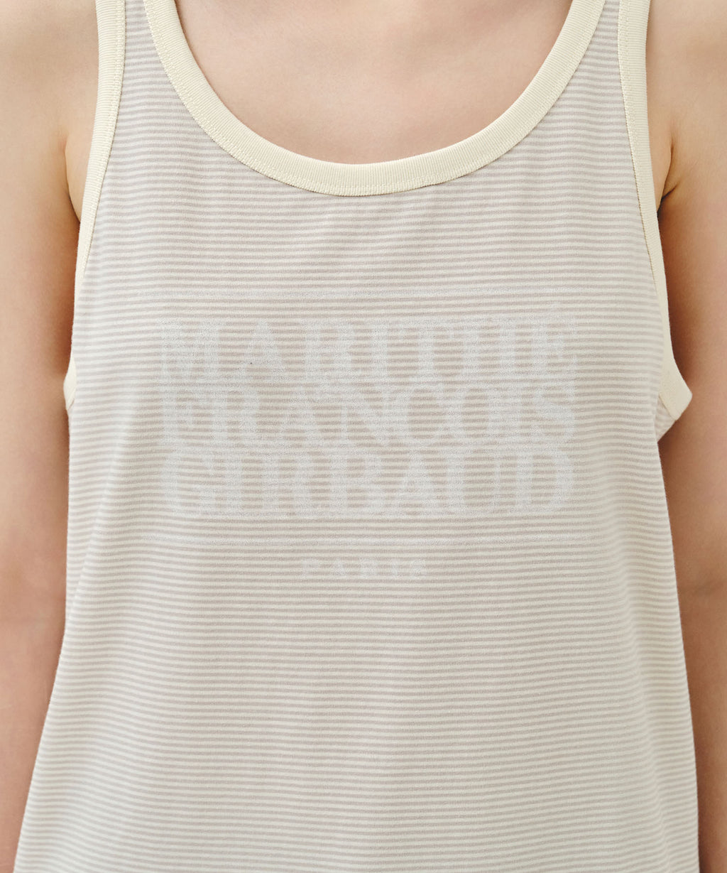 Marithe & Francois Girbaud - Shadow Classic Logo Sleeveless (Ivory) product image 4 | TRAB K-Fashion Australia