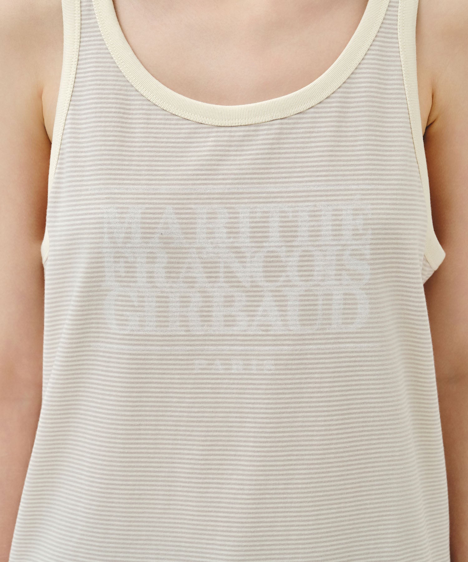 Marithe & Francois Girbaud - Shadow Classic Logo Sleeveless (Ivory) product image 4 | TRAB K-Fashion Australia