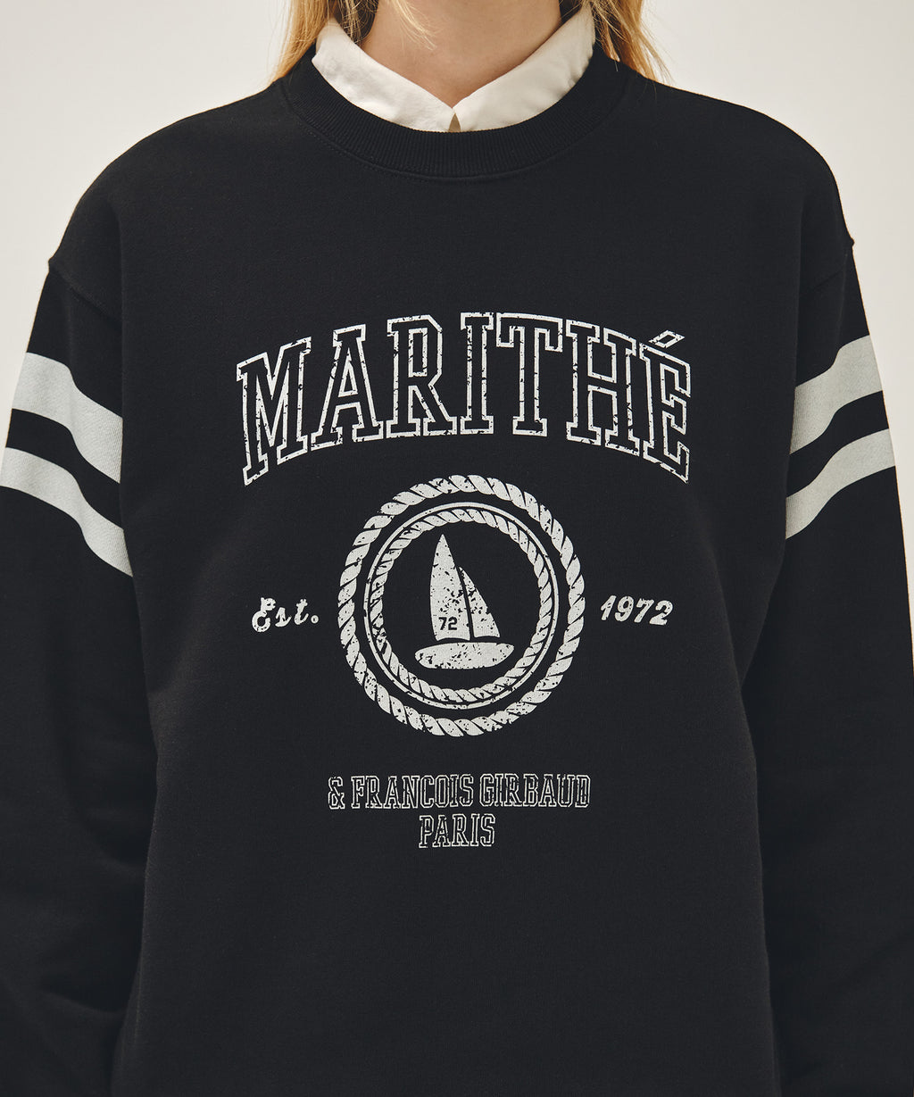 Marithe & Francois Girbaud - Marine Graphic Sweatshirt (Black) product image 4 | TRAB K-Fashion Australia