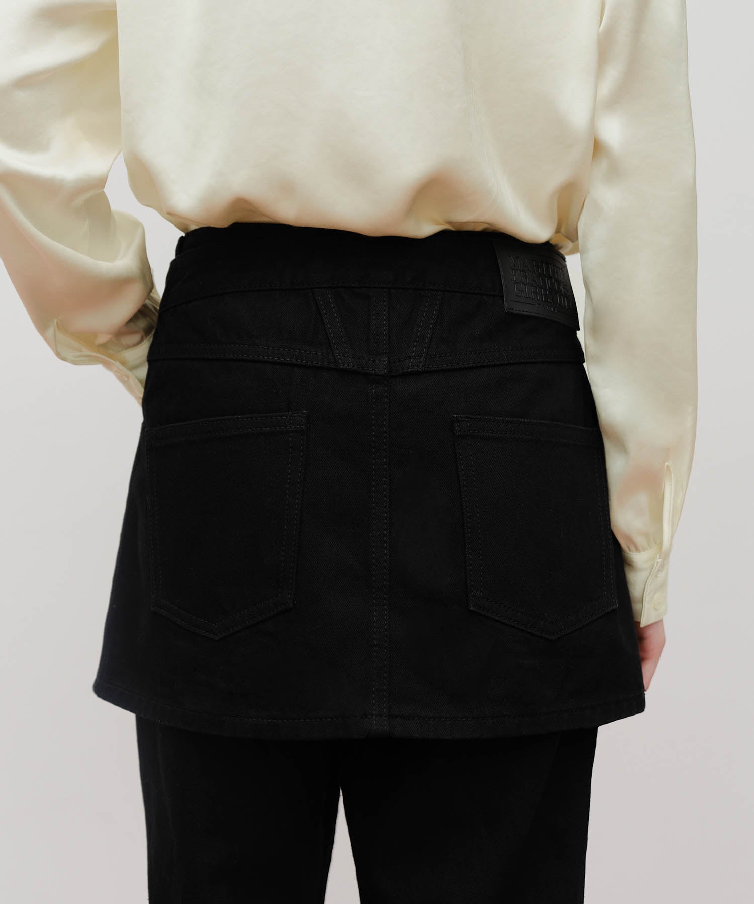 Marithe & Francois Girbaud - Skirt Layered Denim Pants (Black) product image 4 | TRAB K-Fashion Australia