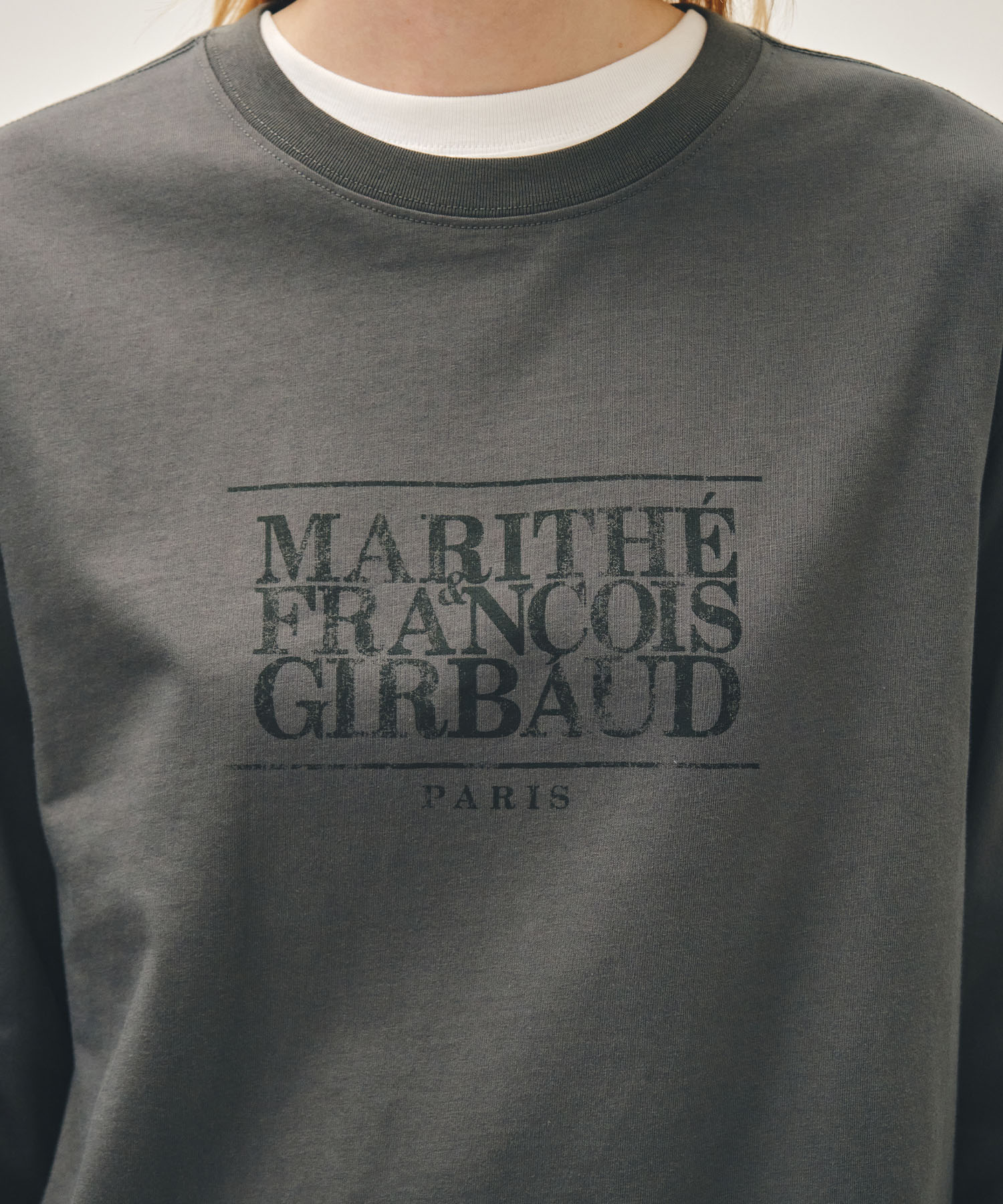 Marithe & Francois Girbaud - Crack Classic Logo Long Sleeve Tee (Charcoal) product image 4 | TRAB K-Fashion Australia
