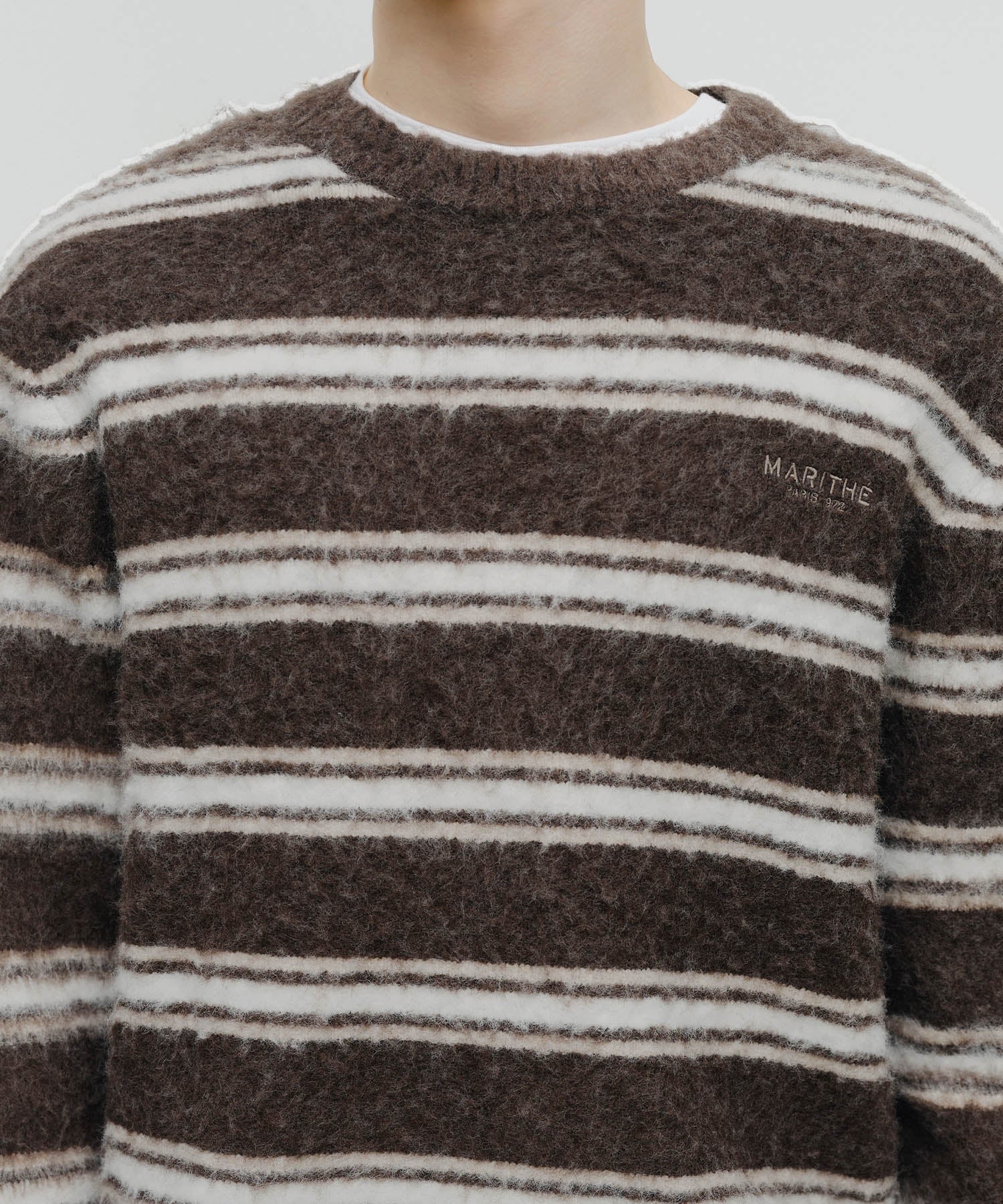 Marithe & Francois Girbaud - Multi Stripe Knit Pullover (Brown) product image 4 | TRAB K-Fashion Australia