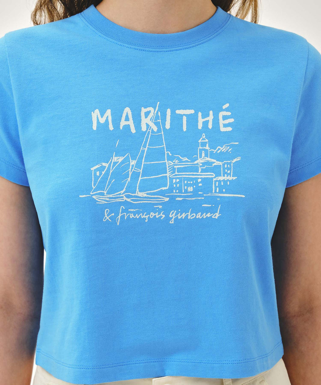 Marithe & Francois Girbaud - French Graphic Crop Tee (Blue) product image 4 | TRAB K-Fashion Australia