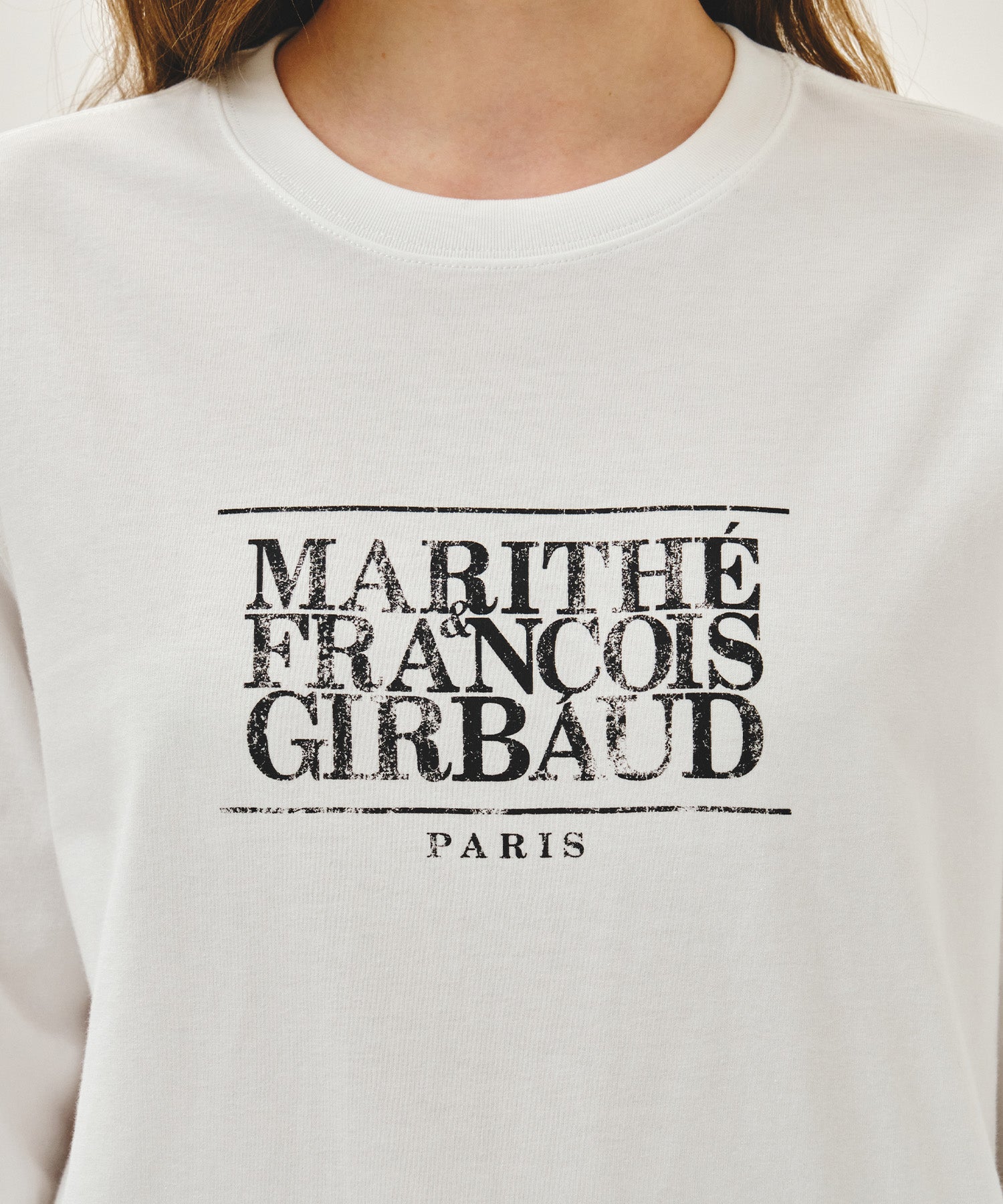 Marithe & Francois Girbaud - Crack Classic Logo Long Sleeve Tee (White) product image 4 | TRAB K-Fashion Australia