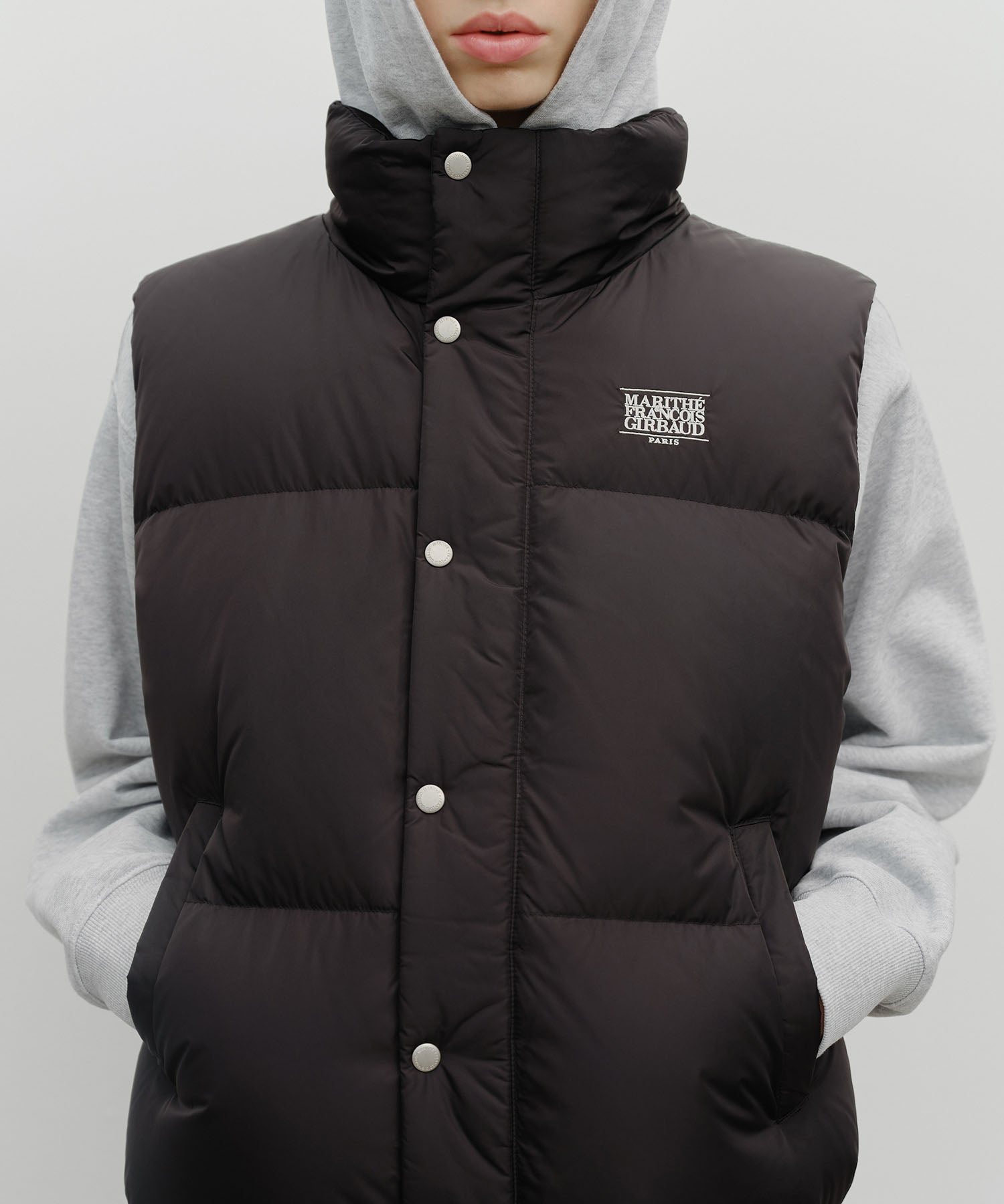 Marithe & Francois Girbaud - Classic Logo Down Vest (Black) | TRAB