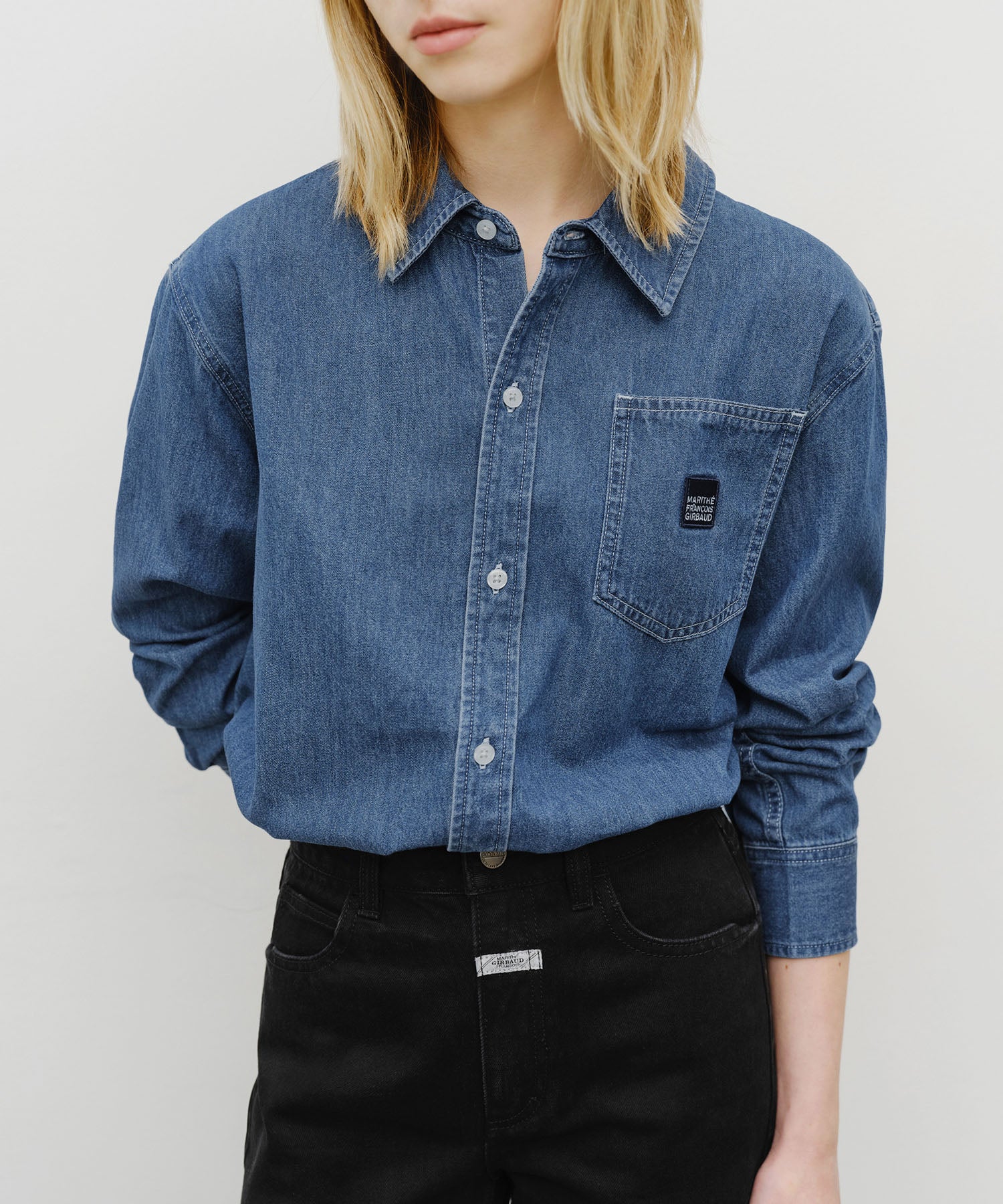 Marithe & Francois Girbaud - Logo Denim Shirt (Blue) product image 4 | TRAB K-Fashion Australia